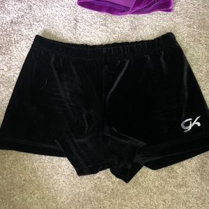 black GK velvet shorts